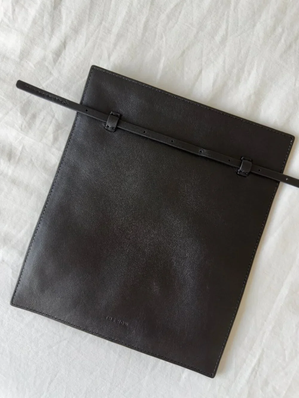 The Row Black Leather Bag with Removable Shoulder Strap